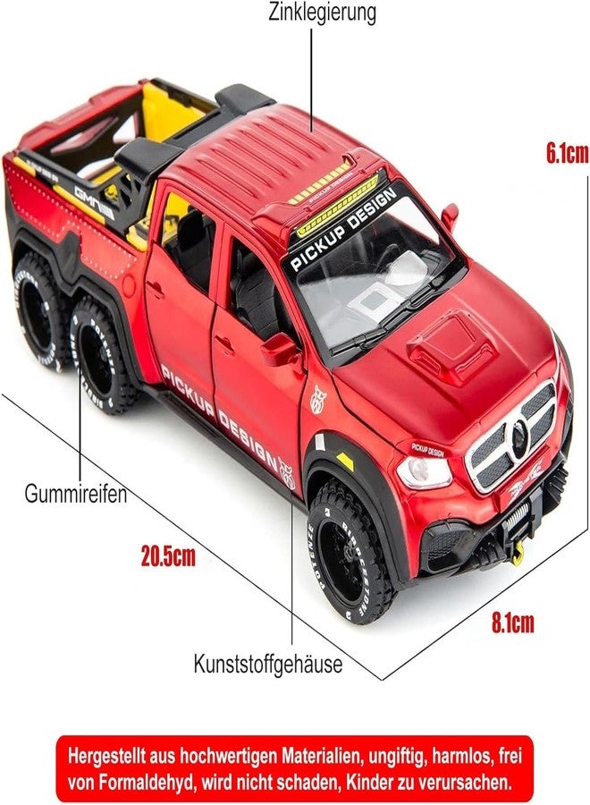 KING FORU Exclusive Alloy Metal Pull Back Die-cast Car Scale Model with Sound Light Mini Auto Toy for Kids Metal Model Toy Car with Sound and Light New Version (AMG*6-6-PICKUP- Multicolor) - Image 2